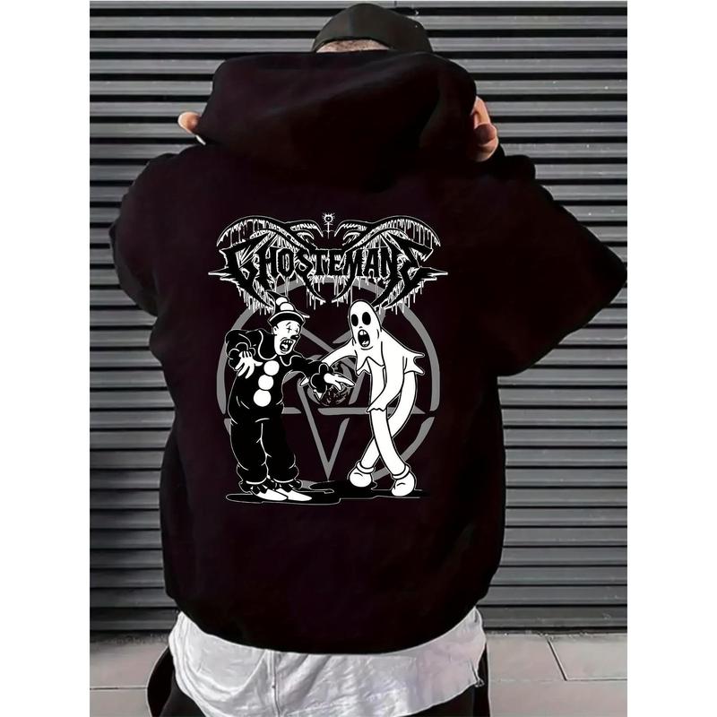 Ghostemane Plagues Album Graphic Hoodie - Men's Halloween Streetwear Long Sleeve with Spooky Design, Black Hooded Cotton Blend, Casual All-Season Comfort, Regular Fit, Trendy Music Merch