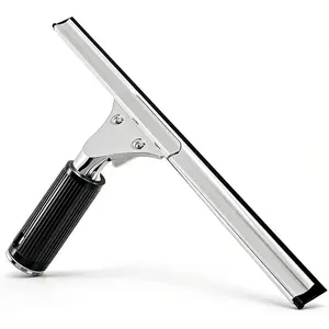 14-inch Squeegee for Shower Glass & Window Cleaning, Professional Stainless Steel Squeegee with Durable Handle for Streak-Free Glass, Mirror, Tile & All Smooth Surfaces