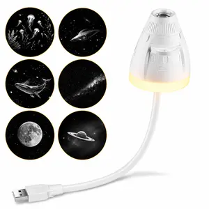 2-in-1 Portable Galaxy Projector Night Light, USB LED Projection Lamp with Adjustable Brightness, Simple Control, 6 Projection Films for Bedroom Ceiling Wall Decor to Light Up Your Space