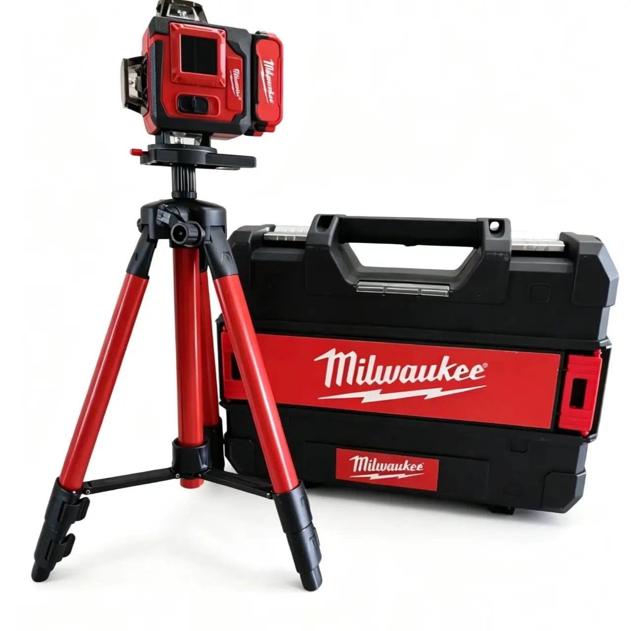 Milwaukee Professional 360° Self-Leveling Green Line Laser Level Tripod Kit, Heavy-Duty Packout Case, Durable High-Precision Laser Tool for Construction, DIY Projects, Laser + Tripod
