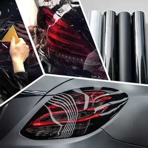 New 2026 Gloss Transparent Light Black Smoke PVC Film Tint Headlight Taillight Wrap Cover Film Foil Sticker Diy Auto Waterproof Stickers car decoration accessoriess