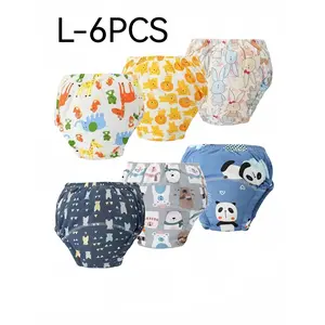 6-Pack Toddler Training Pants, Ultra Soft & Breathable, Highly Absorbent and Leak-Proof for Potty Training, Reusable Washable Underwear for Boys Girls 0-3 Years