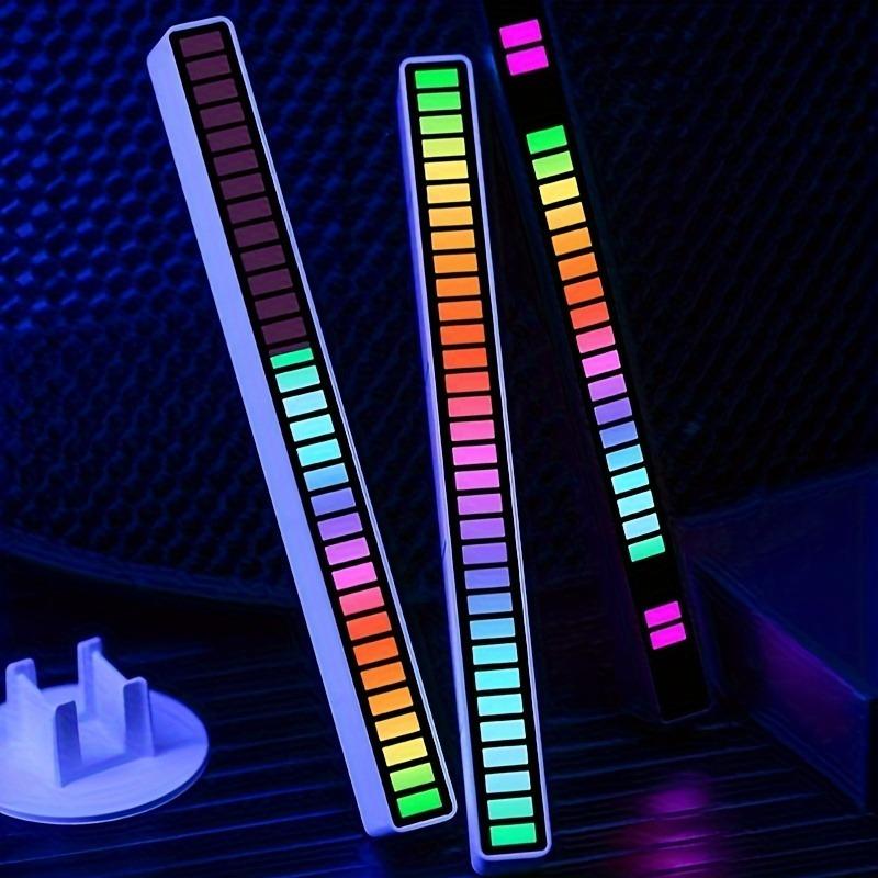 Joytutus USB-Powered LED Light Strips - Tech Gadgets with 32 LEDs, 12 Modes, 5 Speeds, 5 Brightness Levels, Voice Control, Sound-Sensing Rhythm Sync, RGB Colors for Cool Room Decor, Decorated Neon-Lit Novelty Lighting