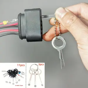 Automotive Electrical Wiring Crimp Connectors Pin Extractor Kit, Circuit Board Harness Terminal Removal Tool - Non-Electrical, Metal, 3pcs/11pcs, Plug, Repair Tool Kit