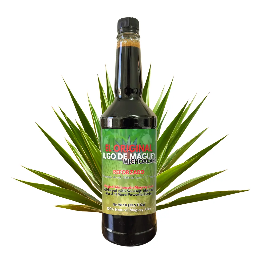 Natural Maguey Juice Beverage - 1L (33.3 Fl Oz) Healthier Choice Traditional Daily Detox Liquid, Fortified with Guanabana, Moronel, Cancerina, Aloe