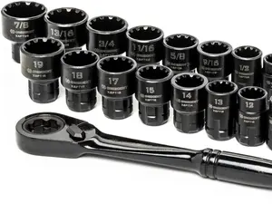 25 Piece CX6PT25 Mechanics Tool Set with 3/8' Drive Pass-Thru X6 Standard Spline
