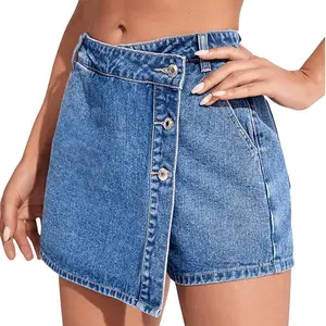 American hot‑girl style denim skort — high‑waisted, slimming, versatile for summer, designed to prevent accidental exposure