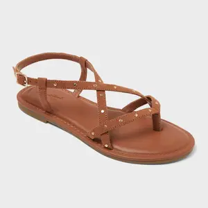 Women's Kyla Studded Ankle Strap Sandals - Universal Thread Brown 6.5