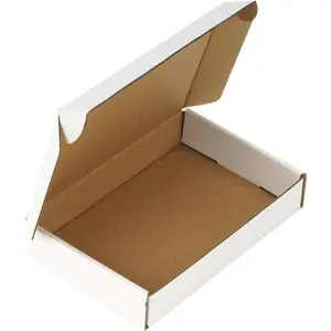 Recyclable Corrugated Box Small Box Mailers - 6" x 4" x 1" - Cardboard Box Perfect for Shipping Small Mobile Phone Case - 50 Pack - White