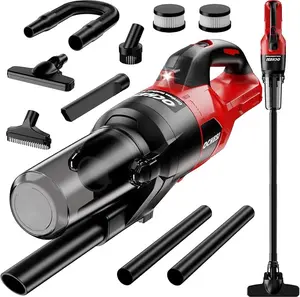 【Battery Not Included】Cordless Vacuum Cleaner for Milwaukee 18V Battery, 6 in 1 Handheld Electric Vacuum Cleaner with HEPA Filter and LED Light, 46 CFM Portable Hand Vacuum for Floor, Carpet, Car