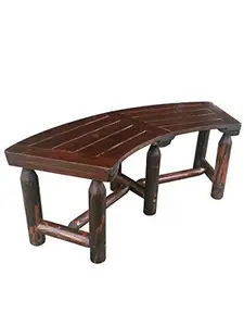 Char-log TX94017 21.62 x 67.72 x 18.11 in. Charred Finish Curved Bench