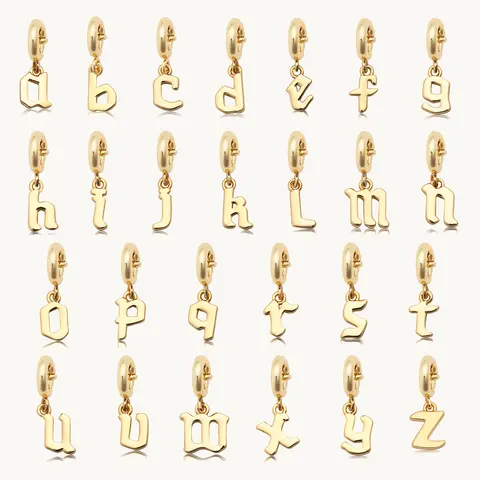 Little Words Project 14K Gold-Plated Customizable Gothic Letter Initial Charm Pendant - Fashion Accessory for Costume Jewelry Necklaces, C