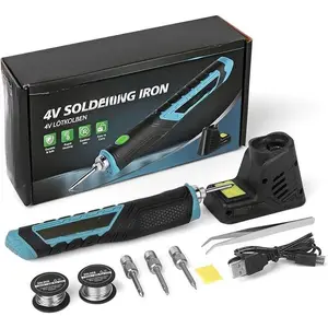 Wireless Soldering Iron Kit, Cordless Portable Solder Iron Pen with 4pcs Tips, Max 842 ℉ Fast Heating, 2000mAh USB Rechargeable Soldering Iron Tools with LED