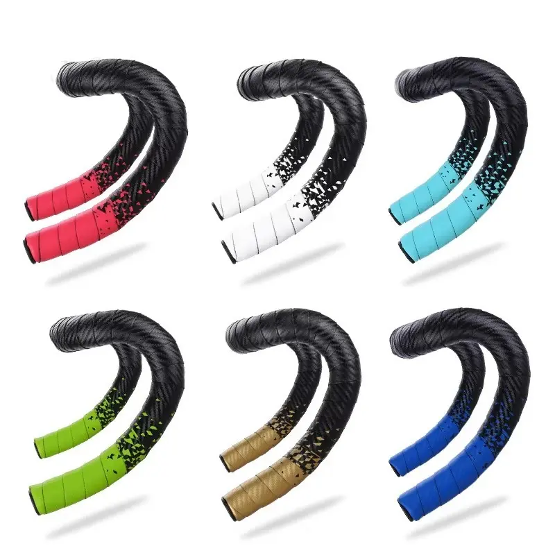 Gradient Color Bike Handlebar Tape, PU+eva High Elastic Wrap Band, Anti-Slip Shock Absorption, Road Bicycle Grip Sleeve, Bike Accessories