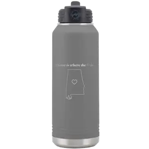 Alabama Heart 32 oz Water Bottle | Dark Gray