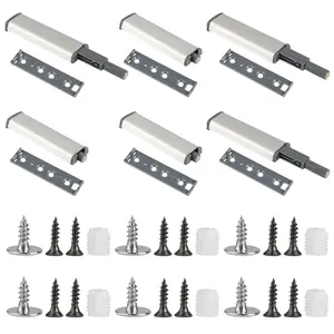 6Pcs/Set Pressure Door Openers,Push To Open Door Opener,Cabinet Door Damper,Stainless Steel Door Damper,Magnetic Catch Cabinet Doors Opener with Screws,Christmas Gifts,Tools & Hardware