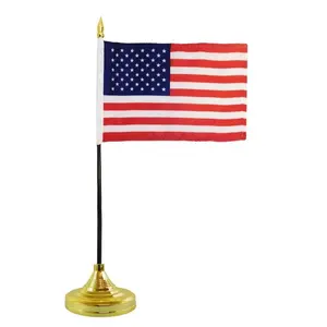 USA 4x6in Flag & Base Set