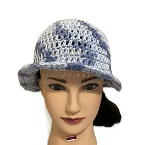 Denim Ombre Bucket Hat - Unique Design in Blue and White Shades