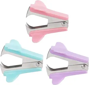 3 Pack Staple Remover Staple Puller Removal Tool for Home, School, Office (Pink, Blue, Purple)