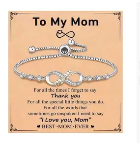 mother' day gift Infinity Love Heart Bracelets for Women Girls Birthday Christmas Valentine's Day Jewelry Gifts for Mom Daughter with Inspirational Message Card