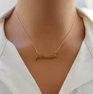 18K Gold Plated Handwritten “Feminist” Pendant Necklace for Women – Empowerment Jewelry, Dainty Gift for Her