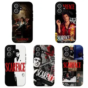 FL-Scarfac3 Tony Montana Phone Case, Retro Gangster Movie Aesthetic Shockproof Cover For iPhone 11 12 13 14 15 16 17 Air Pro Max for Samsung S26 S25 S24 S23 S22 S21 Case,Gift for her/him/fans,Best Gift