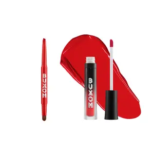 BUXOM Plump & Define Lip Duo – Longwear Matte Liquid Lipstick with Plumping Peptide Complex + Waterproof Lip Liner for Full, Defined Lips