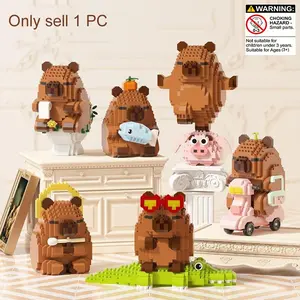 Capybara Mini Building Blocks Toy, Creative Animal Model, Stem Educational Puzzle, DIY Home Decor, Kids Christmas Halloween Gift