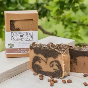 Rockbottom Soap Co. Coffee Goat Milk Soap - Handmade with Rich Coffee & Goat Milk for Gentle Cleansing