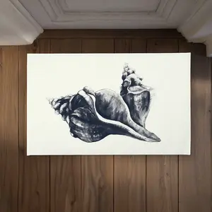Begin Home Decor CODM2134CE6K7F 21 x 34 in. Blue Horse Conch Seashells Door Mat - Indoor & Outdoor Decor