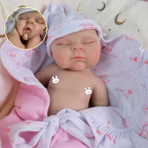 12 Inch Solid Silicone Baby Dolls Full Body Realistic Newborn Reborn Baby Doll Sleeping Girl with Clothes Set Christmas Toy for Kids Ages 3+