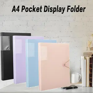 4 Pcs A4 Display Folders, Total 160 Pockets Display Folders Project Folders with Plastic Sleeves Suitable for Office summervibes