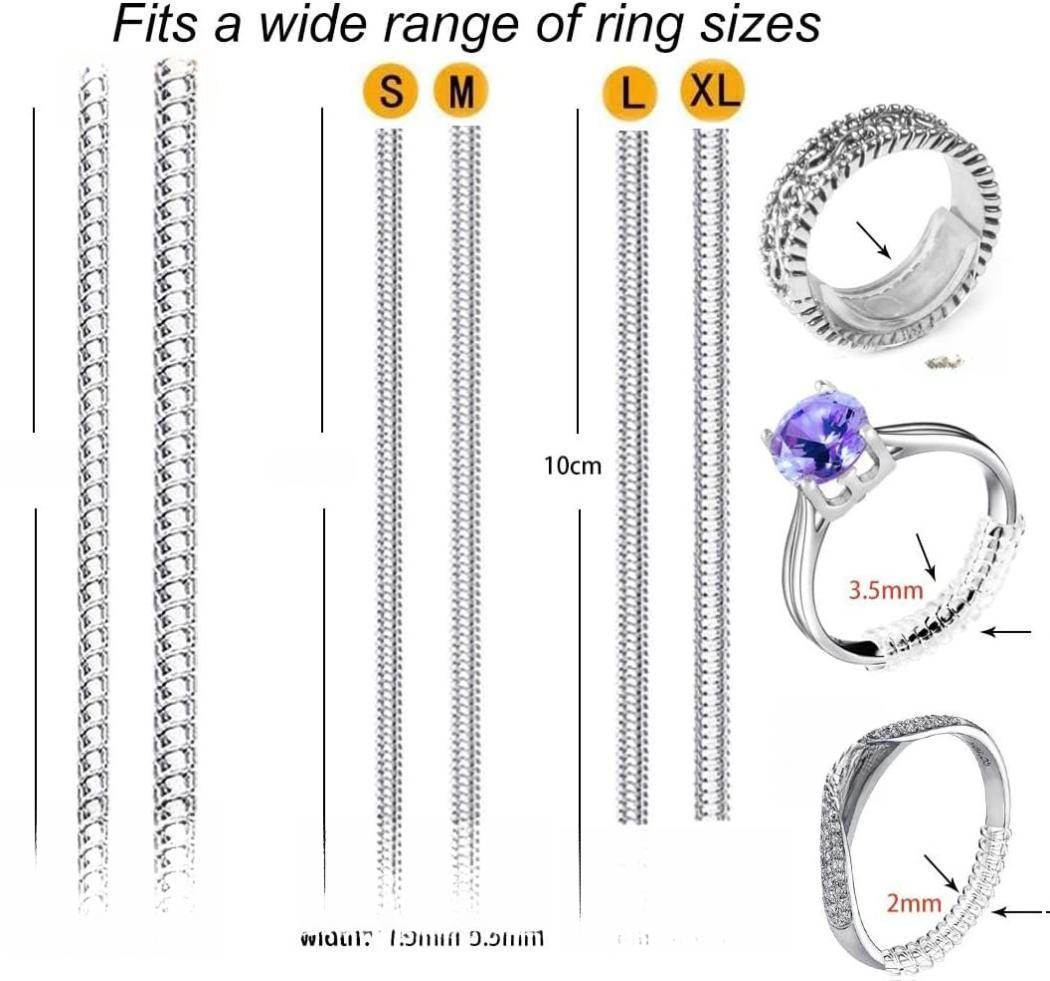 Ring Sizers for Loose Rings - 6 Sizes Fitter, Invisible Guards, PU Material, Reduces Size by 0.5-1.5, Easy to Use, Comfortable, and No Adhesives