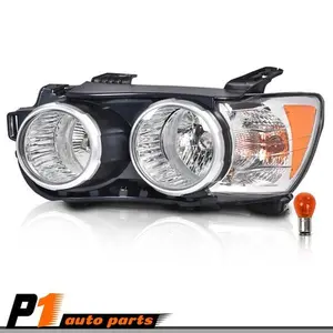 Chrome Amber Halogen Headlight Left Driver Side Fit For 12-16 Chevy Sonic, Amber Reflector