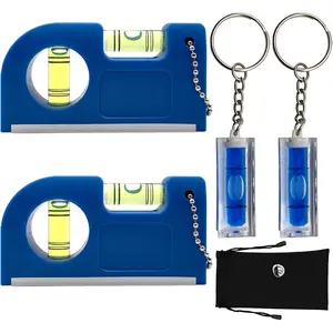 4 count Portable Mini Spirit Levels with  Base Small Pocket Bubble Measuring Levels  Horizontal Vertical Leveler with Storage Bag for Carpentry Tripod Wall Clock