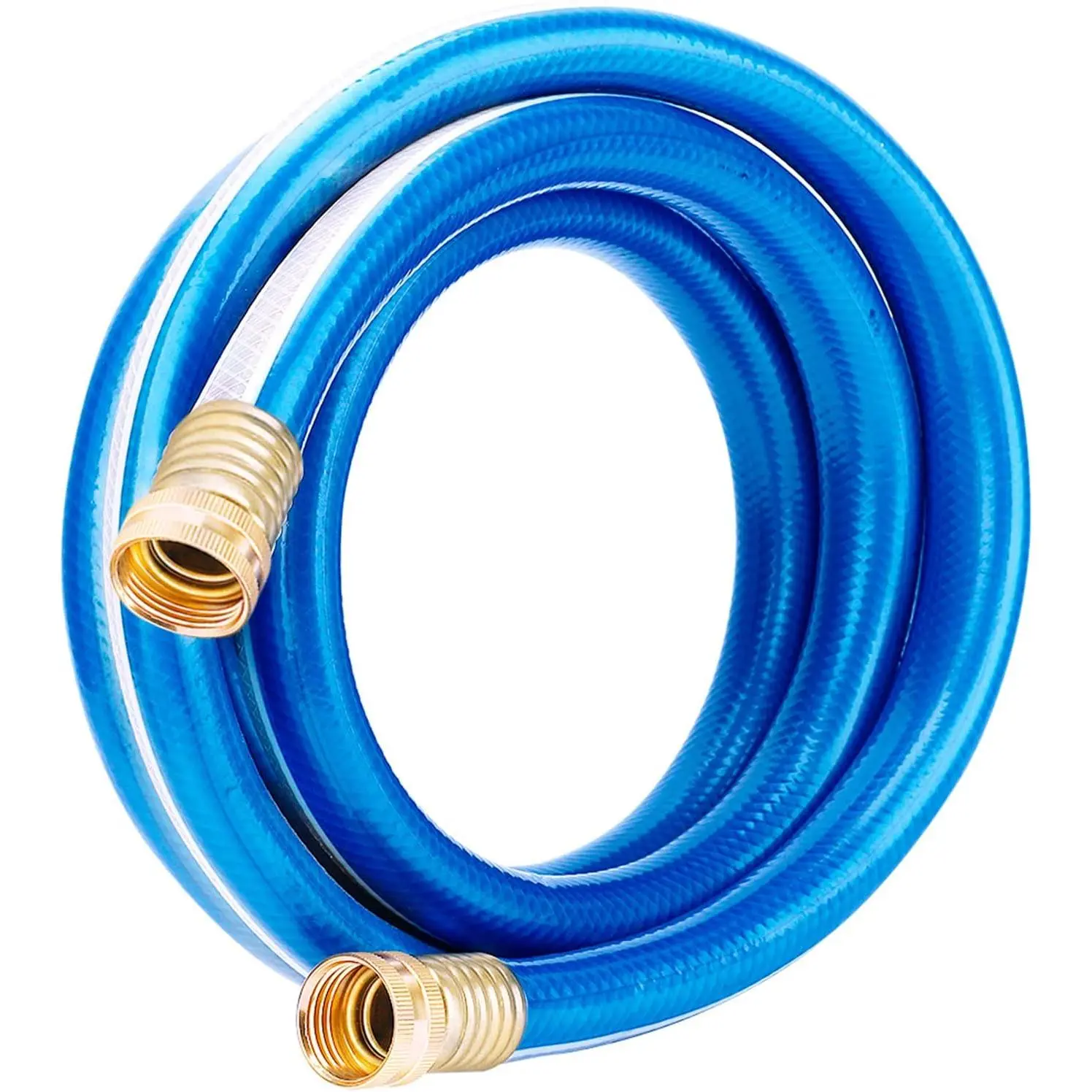 Short Leader  Hose 3/4 . x 3 ft. -Kk free, No Leakg, Both Female Brass/Alumum Fittgs -Heavy Duty Durable Flexible Lightweight Water Pipe for Household & Commercial -Blue