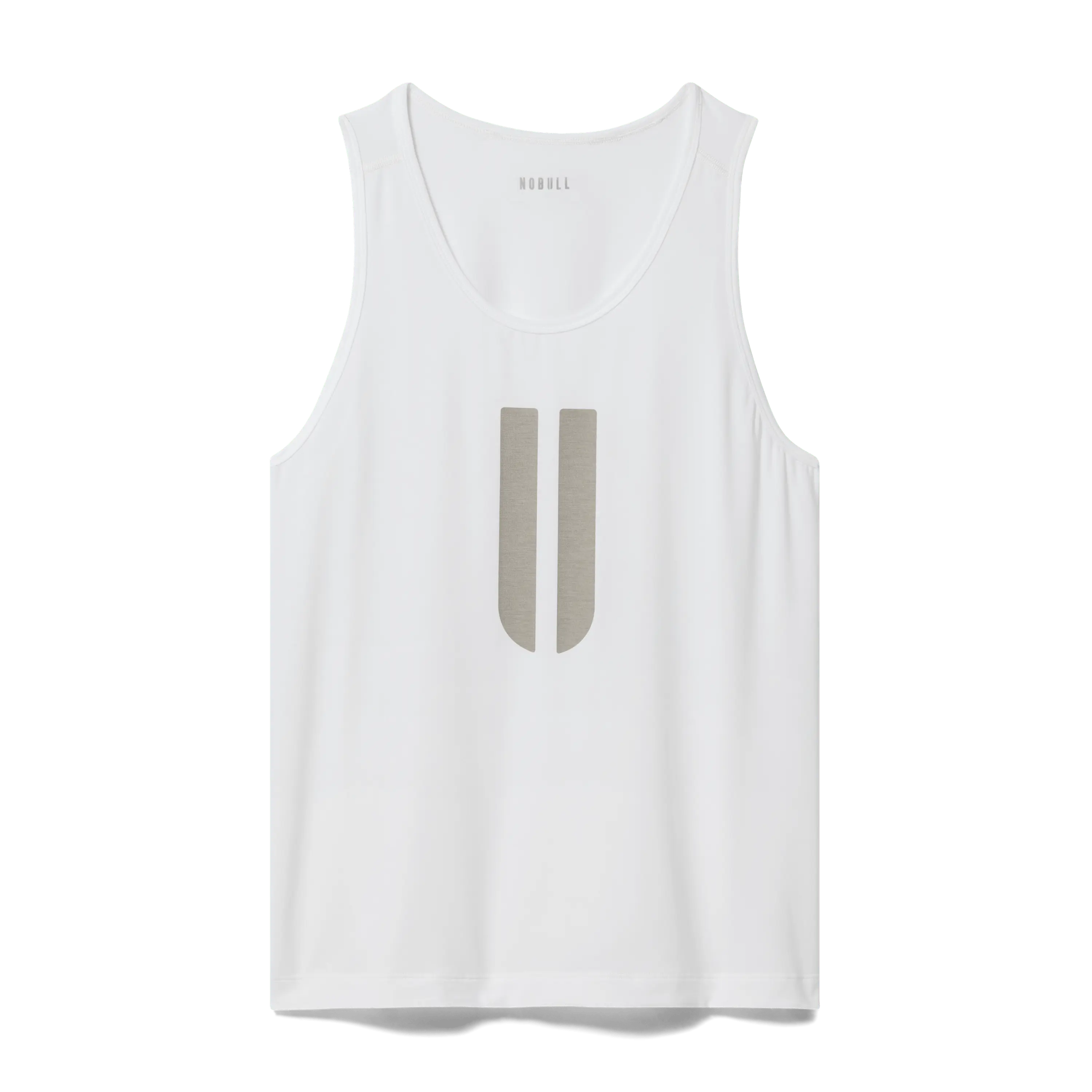 NOBULL Men's U Tank in White Sleeveless Smooth NOBULL Men's U Tank in White Sleeveless Smooth