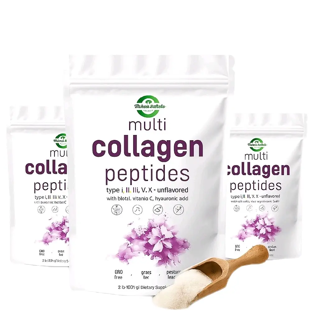 3 packs Multi Collagen Peptides Powder 2 lb – Types I II III V X | Hydrolyzed | Unflavored | Grass-Fed | Hair Skin Nails Joints Support | MaheerSelects