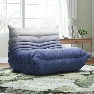 Lazy Bean Bag Sofa caterpillar Chair with Teddy Fleece – Cozy, Modern Floor Seating for Living Room, Bedroom, Dorm, Office, or Apartment – High-Resilience Memory Foam Sleeper Couch for Ultimate Comfort