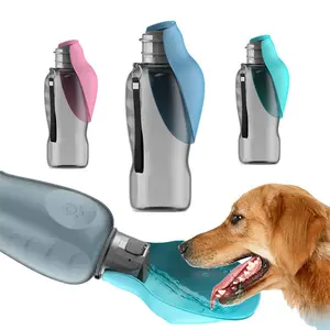 800ml Portable Dog Water Bottle - Leakproof High Capacity Foldable Drinking Bowl for Golden Retrievers and Outdoor Walking Supplies