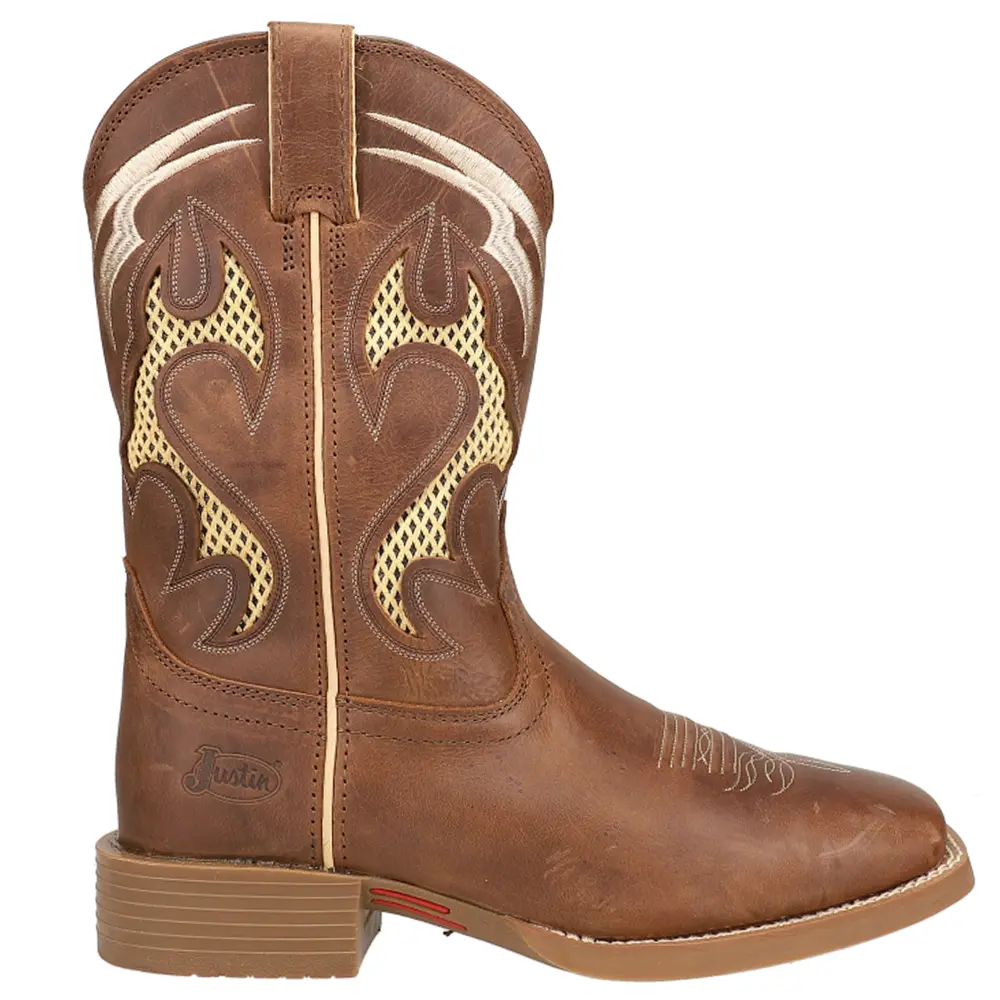 Justin Boots Mens Octane Square Toe Pull On Casual Boots Mid Calf - Brown Justin Boots Mens Octane Square Toe Pull On Casual Boots Mid Calf - Brown