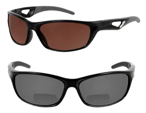 Bifocal Sunglasses 'The Competitor' 2 Pair Lightweight Sport Wrap Readers with HD Lenses & UV400 Protection Unisex Design