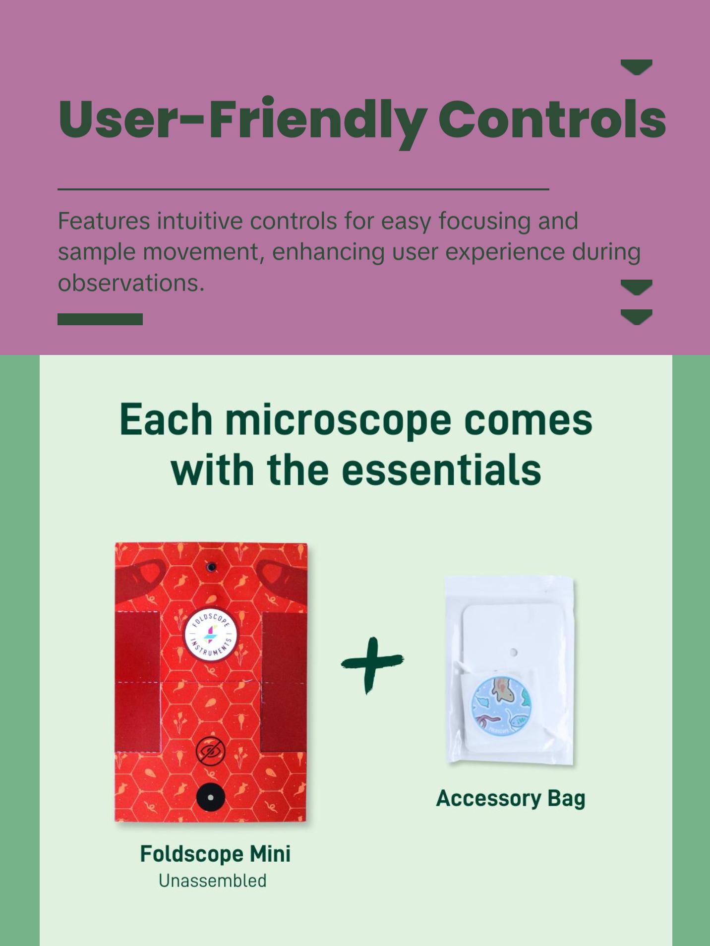 Large Mini Classroom Kit (100 Foldscope Mini Paper Microscopes)