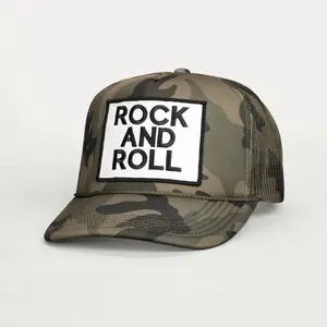 ROCK AND ROLL, Camo, High Quality Trucker Hats ***MADE FOR LOCALS BY LOCALS***