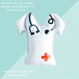 Medical-Themed Nurse Scrub Balloon – 18” Hand-Drawn Party Decoration