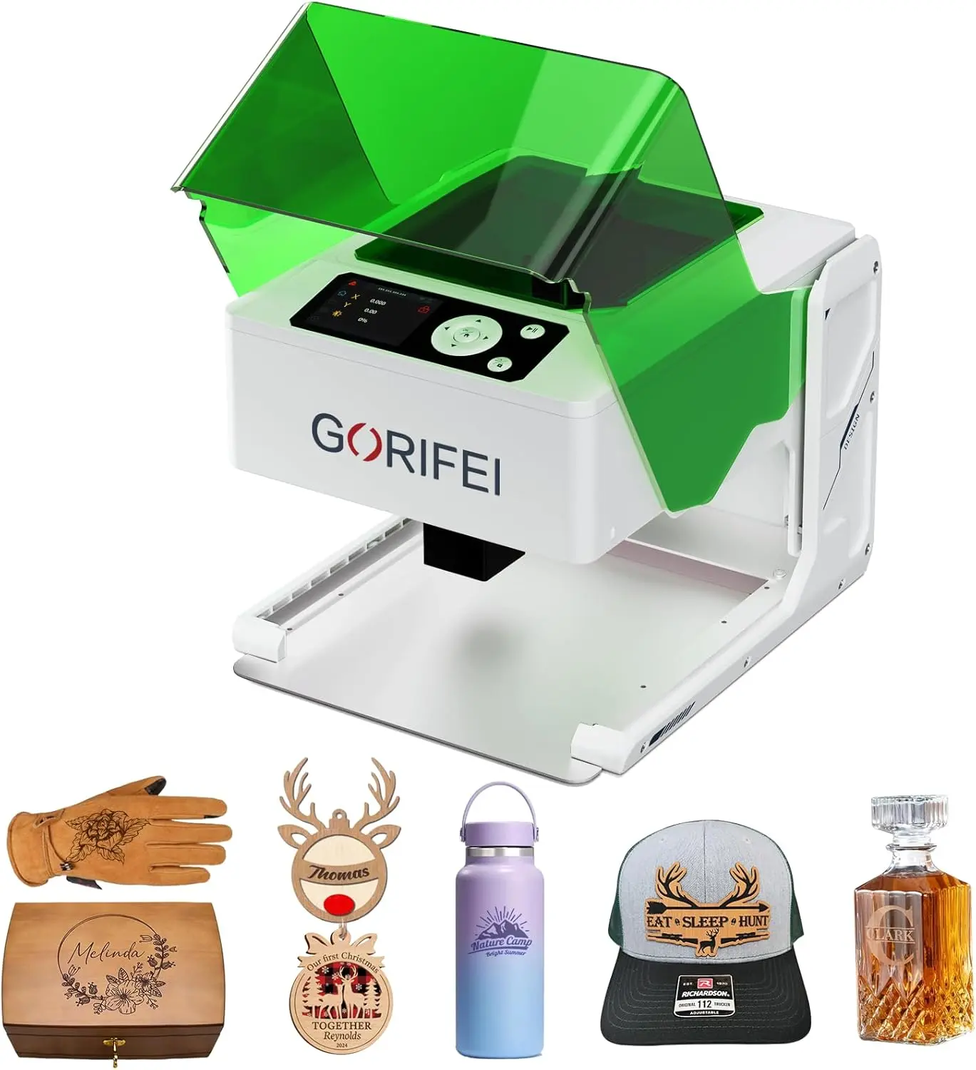 GORIFEI F1 Portable Laser Engraver Machine 5W Edition with Display Screen 3.94″× 3.94″Working Area for DIY Project Custom Gift Festive Decor Maker Small Business Ready-to-Use Super Handy