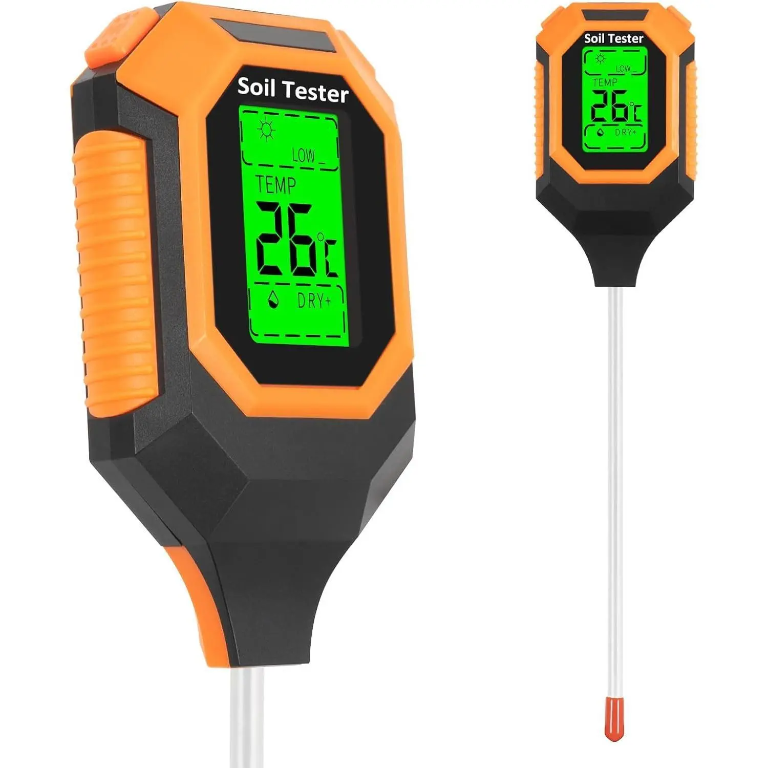 Digital 4 In 1 Soil PH Tester Moisture Meter Plant Temperature/Sunlight Intensity, Backlight LCD Display for Garden, Lawn, Farm Indoor Outdoor Plants