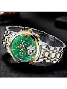 LIGE Men's Skeleton Automatic Mechanical Luminous Moon Watch