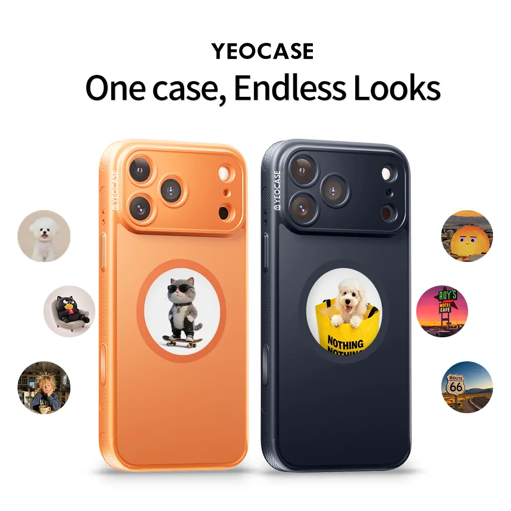 YEOCASE Smart E-Ink MagSafe Phone Case for iPhone 15/16/17 Pro Max - Premium DIY Custom Display, Slim Fit, Shockproof Protection, Aesthetic Minimalist Tech Style, 3-Second Swap Feature, Personalized Gift for Daily Use & Travel, Mobile Accessory