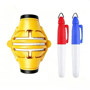 Golf Ball Line Marker Tool, 360° Rotating Aiming Assistant, 5 Line Options, Golf Putter Practice Template, Includes 2 Markers